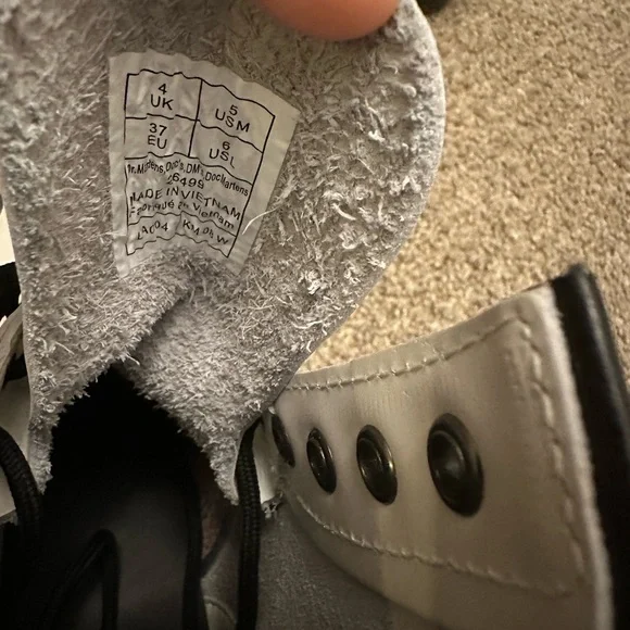 Dr. Martens 1460 White Boots with Black Accents - Picture 6 of 6